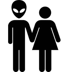 Alien Couple Funny Restroom Bathroom Sign Space