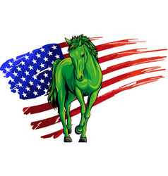 Horse With American Flag