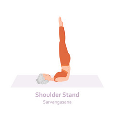 Shoulder Stand Yoga Pose Sarvangasana Elderly