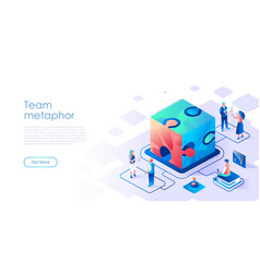 Team Metaphor Isometric Landing Page Template