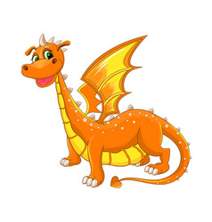 Cute Orange Dinosaur With Wings