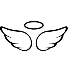 Angel Wings With Halo Heaven Symbol Flight