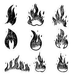 Doodle Sketch Style Of Hand Drawn Fire