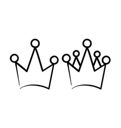 Hand Draw King And Queen Crown Symbol