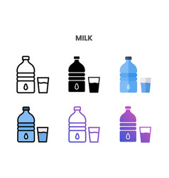 Milk Icons Set With Different Styles