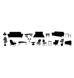 Set Of Home Furniture Silhouettes Isolated