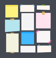 Set Of Sticky Note And Torn Paper Sheets Isolated