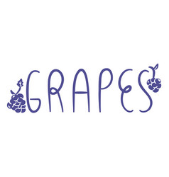 Grapes Text Doodle Label