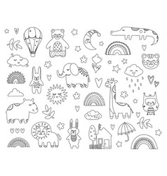 Baby Line Icons Set