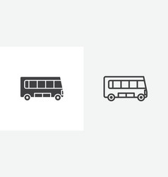 Bus Thin Line Icon Set