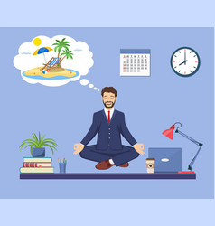 Business Man Doing Yoga