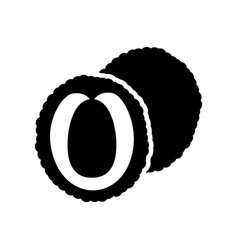 Lychee Tropical Fruit Glyph Icon Graph Symbol