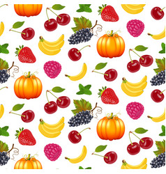 Seasonal Abundance Seamless Pattern With Fruits