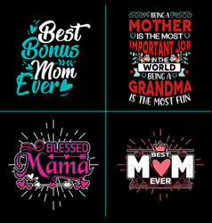 Best mom ever hand lettering happy mothers Vector Image