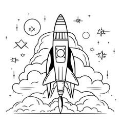 Rocket Cartoon Design Spaceship Start Up