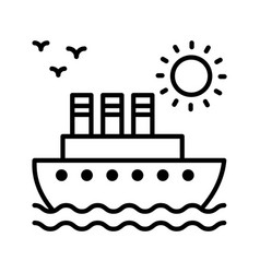 Ship Outline Icon Style Eps