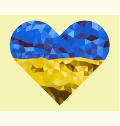 Ukrainian Flag In Shape Of Diamond Glass Heart