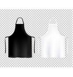 Mockup White And Black Aprons Isolated