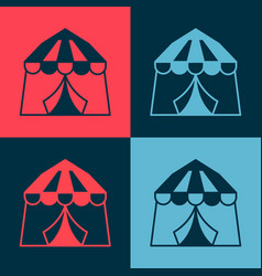 Pop Art Circus Tent Icon Isolated On Color