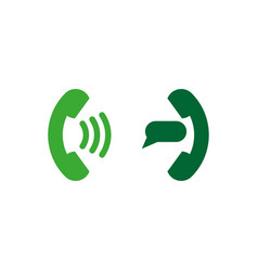 Retro Handset Phone Green Icons Business Concept