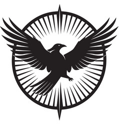 Sleek Crow Iconic Emblem Abstract Black Bird Seal