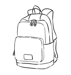 Backpack Drawn Sketch Isolated On White