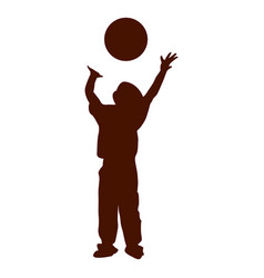 Kid Playing Throwing Ball Silhouette