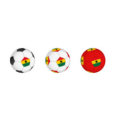 Collection Football Ball With The Ghana Flag