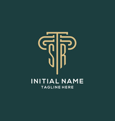 Initial Sr Pillar Logo Elegant And Luxury Law