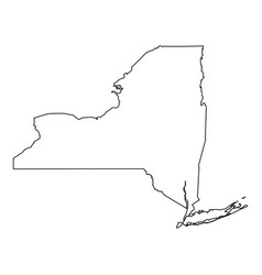 New York Ny State Border Usa Map Outline