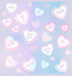 Pink Candy Hearts Seamless Pattern