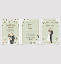 Cute Young Wedding Couple In Green Theme