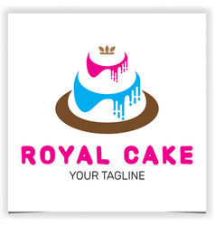 Royal Cake With Crown Logo Premium Elegant