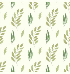 Simple Seamless Pattern With Branch Leaves