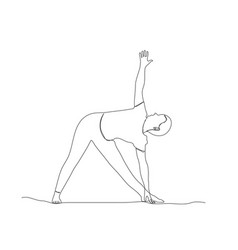 Young Girl Workouts Continuous Line Drawing