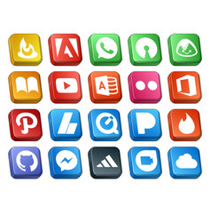 20 Social Media Icon Pack Including Github