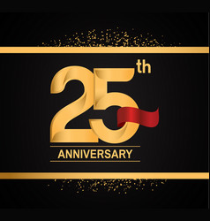 25 Years Anniversary Logotype With Premium Gold