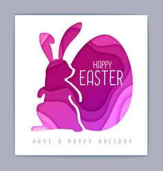 Easter Egg And Rabbit Cut Out Silhouette