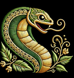 Embroidery Textured Isolated 3d Cobra Snake