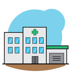 Isolated Hospital Building Icon Flat Design