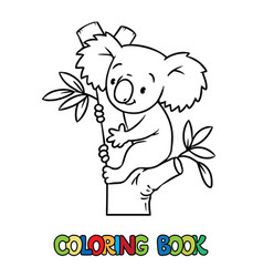 Koala On The Tree Kids Coloring Book