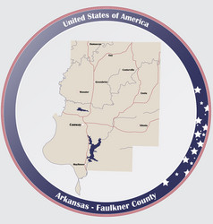 Map Faulkner County In Arkansas