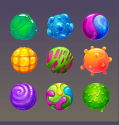 Cartoon Colorful Slimy Balls Funny Slime Bubbles