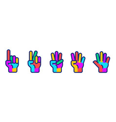 Hands Showing Numbers Hand Gesture Count 1