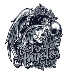 Vintage Chicano Style Tattoo Concept