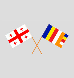 Crossed Flags Of Georgia And Buddhism Official