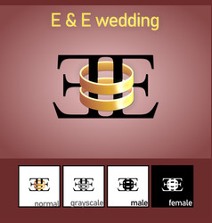 E And Letter With Wedding Ring Logo