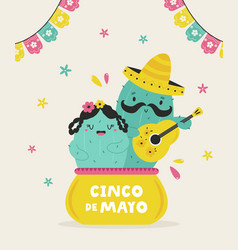 Holiday Design For Cinco De Mayo With Funny Cactus