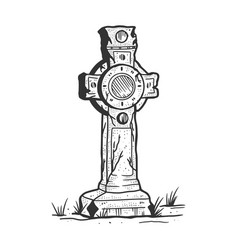 Tombstone Cross Sketch