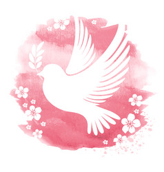 White Dove On Watercolor Background